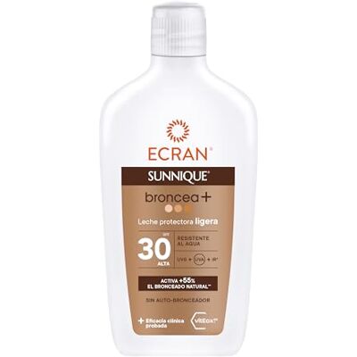 Ecran Sunnique Sonnenmilch + LSF 30, hoher UVB+UVA- und IR-A-Schutz, aktiviert die natürliche Bräunung, ohne Selbstbräuner, mit PureBronze-Technologie, wasserfest, 370 ml Ecran Sunnique Sonnenmilch + LSF 30, hoher UVB+UVA- und IR-A-Schutz, aktiviert die natürliche Bräunung, ohne Selbstbräuner, mit PureBronze-Technologie, wasserfest, 370 ml