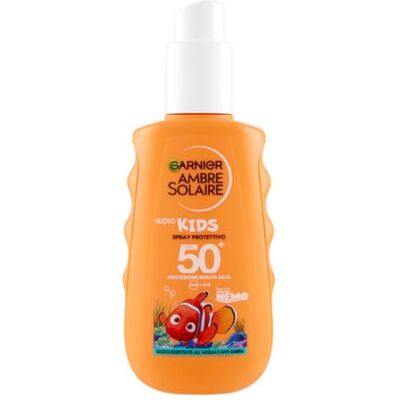 Garnier Sonnenschutzspray für Kinder, für empfindliche Haut, sehr hoher Schutz, LSF 50+, UV-geschützte Haut, wasser- und sandbeständig, Ambre Solaire Kids Protect, 150 ml Garnier Sonnenschutzspray für Kinder, für empfindliche Haut, sehr hoher Schutz, LSF 50+, UV-geschützte Haut, wasser- und sandbeständig, Ambre Solaire Kids Protect, 150 ml