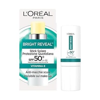 L'Oreal Paris L'Oréal Paris UV-Schutz-Stick, fleckenabweisend, für alle Hauttypen, reduzierte Flecken und Haut vor UV-Strahlen geschützt, unsichtbares Finish, mit LSF 50+ und Vitamin E, Bright Reveal, 9 g L'Oreal Paris L'Oréal Paris UV-Schutz-Stick, fleckenabweisend, für alle Hauttypen, reduzierte Flecken und Haut vor UV-Strahlen geschützt, unsichtbares Finish, mit LSF 50+ und Vitamin E, Bright Reveal, 9 g