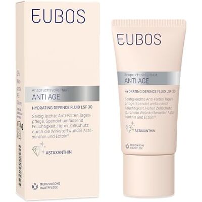 EUBOS ANTI AGE HYDRATING DEFENCE FLUID LSF 30 – Anti-Aging Gesichtscreme mit Astaxanthin & Hyaluron 72h Feuchtigkeit & Zellschutz Schutz vor UV-Strahlen & freien Radikalen 50ml EUBOS ANTI AGE HYDRATING DEFENCE FLUID LSF 30 – Anti-Aging Gesichtscreme mit Astaxanthin & Hyaluron 72h Feuchtigkeit & Zellschutz Schutz vor UV-Strahlen & freien Radikalen 50ml
