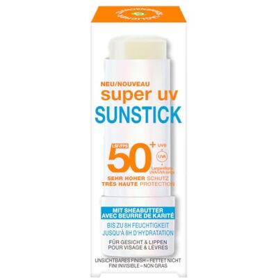 Garnier Ambre Solaire LSF 50+ Super UV Sunstick, transparent & nicht fettend, für Gesicht & Lippen, hoher UV-Schutz, pflegend mit Shea Butter & Vitamin E, 8h Feuchtigkeit, 9g Garnier Ambre Solaire LSF 50+ Super UV Sunstick, transparent & nicht fettend, für Gesicht & Lippen, hoher UV-Schutz, pflegend mit Shea Butter & Vitamin E, 8h Feuchtigkeit, 9g