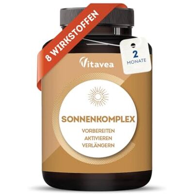 Vitavea Bräunungskapseln 3-in-1 Bräunungsbooster & Sonnenschutz von innen – Natürliche & gleichmäßige Bräune – Mit Beta-Carotin, Lycopin, Kupfer & Nachtkerzenöl – Für alle Hauttypen – 60 Kapseln – Vitavea Bräunungskapseln 3-in-1 Bräunungsbooster & Sonnenschutz von innen – Natürliche & gleichmäßige Bräune – Mit Beta-Carotin, Lycopin, Kupfer & Nachtkerzenöl – Für alle Hauttypen – 60 Kapseln –