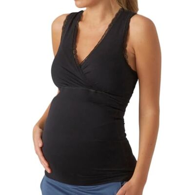 MAMALICIOUS Damen Mlcrossy Long Lace Top 2f A., Schwarz, L-XL MAMALICIOUS Damen Mlcrossy Long Lace Top 2f A., Schwarz, L-XL