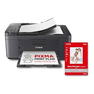 Canon PIXMA TR4755i Multifunktionsdrucker 4in1 (Tintenstrahl, Drucken, Kopieren, Scannen, Faxen, A4, 20 Blatt ADF, kompatibel mit Pixma Print Plan) schwarz Enthält GP-501 A4-Fotopapier, 5 Blatt Canon PIXMA TR4755i Multifunktionsdrucker 4in1 (Tintenstrahl, Drucken, Kopieren, Scannen, Faxen, A4, 20 Blatt ADF, kompatibel mit Pixma Print Plan) schwarz Enthält GP-501 A4-Fotopapier, 5 Blatt