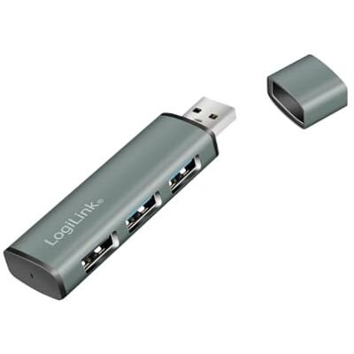 Logilink USB 3.2 (Gen2) 3-Port Hub, Aluminiumgeh?use mit Schutzkappe Logilink USB 3.2 (Gen2) 3-Port Hub, Aluminiumgeh?use mit Schutzkappe