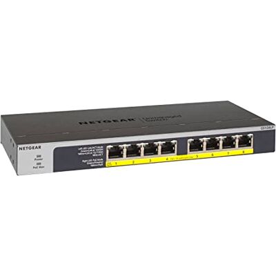 Netgear GS108LP PoE Switch 8 Port Gigabit Ethernet LAN Switch mit 8X PoE+ 60W (Plug-and-Play Netzwerk Switch PoE, lüfterlos, Rack-Montage möglich, ProSAFE Lifetime-Garantie) Netgear GS108LP PoE Switch 8 Port Gigabit Ethernet LAN Switch mit 8X PoE+ 60W (Plug-and-Play Netzwerk Switch PoE, lüfterlos, Rack-Montage möglich, ProSAFE Lifetime-Garantie)