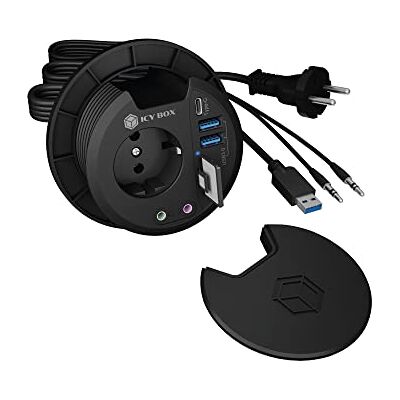 ICY BOX Tisch-Hub mit SD/microSD Kartenleser, 2X Type-A, USB-C, 2X 3,5 mm Audio, IB-HUB1430-CR, 80 mm ICY BOX Tisch-Hub mit SD/microSD Kartenleser, 2X Type-A, USB-C, 2X 3,5 mm Audio, IB-HUB1430-CR, 80 mm