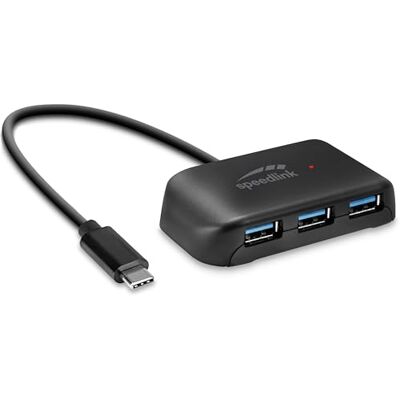 Speedlink SNAPPY EVO 4 Port USB Hub – passiver USB-C 3.1 Gen 1 Hub mit 3x USB-A und 1x USB-C für eine schnelle Datenübertragung mit bis zu 5 Gbit/s, Anschluss über USB-C, schwarz Speedlink SNAPPY EVO 4 Port USB Hub – passiver USB-C 3.1 Gen 1 Hub mit 3x USB-A und 1x USB-C für eine schnelle Datenübertragung mit bis zu 5 Gbit/s, Anschluss über USB-C, schwarz