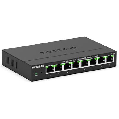 Netgear 8-Port 2,5 GB-Switch – Multi-Gigabit Ethernet Unmanaged Essentials Switch (MS308): Mit 8 x 1G/2,5G, Desktop- oder Wandbefestigung und eingeschränkter Garantie für 3 Jahre Netgear 8-Port 2,5 GB-Switch – Multi-Gigabit Ethernet Unmanaged Essentials Switch (MS308): Mit 8 x 1G/2,5G, Desktop- oder Wandbefestigung und eingeschränkter Garantie für 3 Jahre
