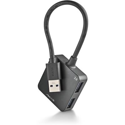 NGS IHUB 3.0 Tiny USB-Hub mit 4 Anschlüssen, Kompakt und Tragbar mit Übertragurate von bis zu 5 Gbit/s, Kompatibel mit USB 2.0/1.1, Plug & Play, Keine Externe Stromversorgung NGS IHUB 3.0 Tiny USB-Hub mit 4 Anschlüssen, Kompakt und Tragbar mit Übertragurate von bis zu 5 Gbit/s, Kompatibel mit USB 2.0/1.1, Plug & Play, Keine Externe Stromversorgung
