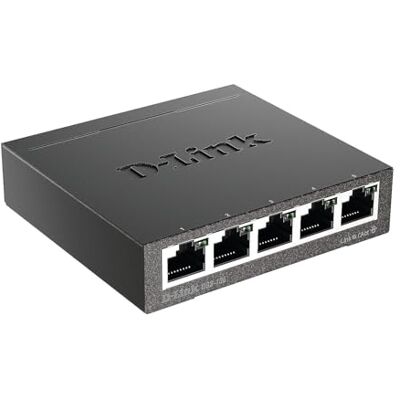 D-Link DGS-105 5 Ports Layer2 Gigabit Switch (bis zu 2000 Mbit/s Datenübertragung pro Port, einfache Plug und Play-Installation, energiesparende Funktionen, lüfterlos, Metallgehäuse) schwarz D-Link DGS-105 5 Ports Layer2 Gigabit Switch (bis zu 2000 Mbit/s Datenübertragung pro Port, einfache Plug und Play-Installation, energiesparende Funktionen, lüfterlos, Metallgehäuse) schwarz