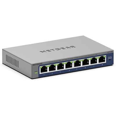 Netgear LAN Switch 8 Port, Managed Gigabit Netzwerk Switch GS108E Plug-und-Play, Leiser Betrieb, Desktop/Wandmontage Netgear LAN Switch 8 Port, Managed Gigabit Netzwerk Switch GS108E Plug-und-Play, Leiser Betrieb, Desktop/Wandmontage