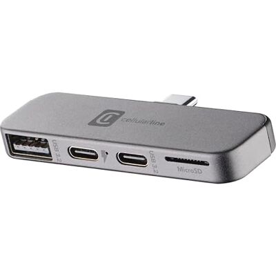 Cellular Line Smartphone HUB – USB-C-Adapter mit 4 Anschlüssen (USB, 2X USB-C, Micro SD), Kompatibel mit Smartphones und Tablets, Plug & Play, Kompaktes Design Cellular Line Smartphone HUB – USB-C-Adapter mit 4 Anschlüssen (USB, 2X USB-C, Micro SD), Kompatibel mit Smartphones und Tablets, Plug & Play, Kompaktes Design