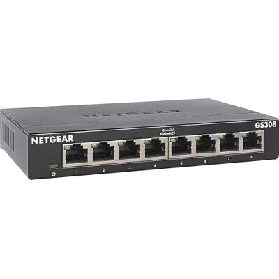 Netgear GS308 Gigabit Switch 8 Port LAN Switch (Plug-and-Play Netzwerk Switch, LAN Splitter, Ethernet Switch, lüfterlos, Robustes Metallgehäuse mit EIN-/Ausschalter) Netgear GS308 Gigabit Switch 8 Port LAN Switch (Plug-and-Play Netzwerk Switch, LAN Splitter, Ethernet Switch, lüfterlos, Robustes Metallgehäuse mit EIN-/Ausschalter)