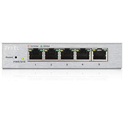 Zyxel 5-Port Gigabit Ethernet Web Managed Switch VLAN-Unterstützung stabiles Metallgehäuse Desktop- oder Wandmontage lüfterlos eingeschränkte QoS Ethernet-Splitter Zyxel 5-Port Gigabit Ethernet Web Managed Switch VLAN-Unterstützung stabiles Metallgehäuse Desktop- oder Wandmontage lüfterlos eingeschränkte QoS Ethernet-Splitter