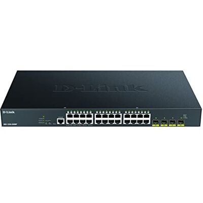 D-Link DGS-1250-28XMP/E, 28-Port Layer 2-3 Smart Managed Gigabit Switch (24x BaseT PoE+ Port, 4 x 10G SFP+ Slot, 370 W PoE-Kapazität) Nur EU-Netzkabel D-Link DGS-1250-28XMP/E, 28-Port Layer 2-3 Smart Managed Gigabit Switch (24x BaseT PoE+ Port, 4 x 10G SFP+ Slot, 370 W PoE-Kapazität) Nur EU-Netzkabel