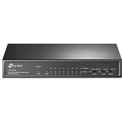 TP-Link TL-SF1009P 9-Port 10/100Mbit/s POE Switch (9 Anschlüsse mit 10/100 Mbit/s, 8 Davon mit PoE-Unterstützung, 802.3af/at, Plug-and-Play, Metallgehäuse) TP-Link TL-SF1009P 9-Port 10/100Mbit/s POE Switch (9 Anschlüsse mit 10/100 Mbit/s, 8 Davon mit PoE-Unterstützung, 802.3af/at, Plug-and-Play, Metallgehäuse)