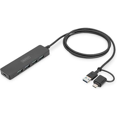 Digitus DA-70236 – USB Hub – 4-Port USB 3.2 Gen 1 Hub Typ A & C – Superspeed Datenübertragung bis 5 Gbit/s – Kompakt & tragbar – Plug-and-Play – Für PC, Notebook & Mac – Schwarz Digitus DA-70236 – USB Hub – 4-Port USB 3.2 Gen 1 Hub Typ A & C – Superspeed Datenübertragung bis 5 Gbit/s – Kompakt & tragbar – Plug-and-Play – Für PC, Notebook & Mac – Schwarz