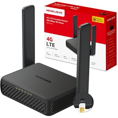 MERCUSYS MB113-4G LTE WLAN Router, mobiler 4G Router Tragbarer mit SIM-Karte, Cat 4 bis zu 150 Mbit/s, 2× 100 Mbps Ports, OpenVPN, Plug & Play, bis zu 32 Geräte, Powerbank-Betrieb MERCUSYS MB113-4G LTE WLAN Router, mobiler 4G Router Tragbarer mit SIM-Karte, Cat 4 bis zu 150 Mbit/s, 2× 100 Mbps Ports, OpenVPN, Plug & Play, bis zu 32 Geräte, Powerbank-Betrieb