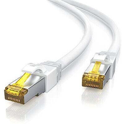 CSL-Computer CSL 0,5m CAT 7 Netzwerkkabel Lan Kabel für 10 Gigabit High Speed Internetkabel, Hochgeschwindigkeits Ethernet Kabel, S FTP PIMF, 10 Gbps Cat.7 RJ45 Switch Router Modem PC 0,5 Meter Weiss CSL-Computer CSL 0,5m CAT 7 Netzwerkkabel Lan Kabel für 10 Gigabit High Speed Internetkabel, Hochgeschwindigkeits Ethernet Kabel, S FTP PIMF, 10 Gbps Cat.7 RJ45 Switch Router Modem PC 0,5 Meter Weiss