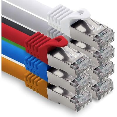 freiwerk LAN Kabel 1m Cat7 7 Farben Netzwerkkabel Ethernet RJ45 10 Gbit/s SFTP Patchkabel für Router Modem Switch PC Laptop Gaming Konsole freiwerk LAN Kabel 1m Cat7 7 Farben Netzwerkkabel Ethernet RJ45 10 Gbit/s SFTP Patchkabel für Router Modem Switch PC Laptop Gaming Konsole