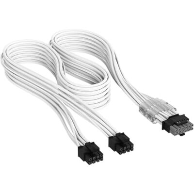 Corsair Elite Premium Typ 5 Einzeln Ummantelte 2x 8-Pin zu PCIe 12V-2x6 600W PSU-Kabel – Dreilagiges Mesh-Paracord-Design, Flache Kabelkämme, Kompatibel mit Typ 5-Netzteilen – Weiß Corsair Elite Premium Typ 5 Einzeln Ummantelte 2x 8-Pin zu PCIe 12V-2x6 600W PSU-Kabel – Dreilagiges Mesh-Paracord-Design, Flache Kabelkämme, Kompatibel mit Typ 5-Netzteilen – Weiß