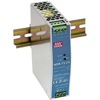 MEAN WELL NDR-75-24 76.8W Blue, metallic Power Supply Unit Power Supply Units (76.8 W, 90-264, 1%, 47/63, 12 ms, 85.5%) MEAN WELL NDR-75-24 76.8W Blue, metallic Power Supply Unit Power Supply Units (76.8 W, 90-264, 1%, 47/63, 12 ms, 85.5%)