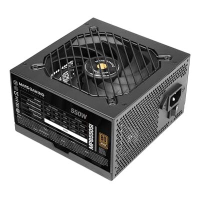 Mars Gaming MPB550SI, ATX-Netzteil 550W, 7 Jahre Garantie, 80Plus Bronze 230V, 90% Effizienz, SI Extreme Silence Lüfter, AI2-RPM-Technologien, Japanische Kondensatoren, Schwarz Mars Gaming MPB550SI, ATX-Netzteil 550W, 7 Jahre Garantie, 80Plus Bronze 230V, 90% Effizienz, SI Extreme Silence Lüfter, AI2-RPM-Technologien, Japanische Kondensatoren, Schwarz