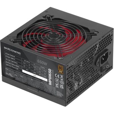 Mars Gaming MPIII650 ATX-Netzteil, 650W, 80 Plus Bronze, Schwarz Mars Gaming MPIII650 ATX-Netzteil, 650W, 80 Plus Bronze, Schwarz