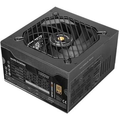Mars Gaming MPB1000SIM, Vollmodulares ATX 1000W-Netzteil, 7 Jahre Garantie, 80Plus Gold 90%, SI Extreme Silence 140mm-Lüfter, AI2-RPM-Technologien, Japanische Kondensatoren, Schwarz Mars Gaming MPB1000SIM, Vollmodulares ATX 1000W-Netzteil, 7 Jahre Garantie, 80Plus Gold 90%, SI Extreme Silence 140mm-Lüfter, AI2-RPM-Technologien, Japanische Kondensatoren, Schwarz