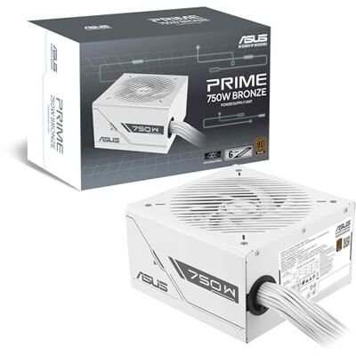Asus Prime 750W Bronze White Edition Gaming Netzteil (750 Watt, Lüfter mit Doppelkugellager, ATX12V, 80+ Bronze-Zertifizierung, 135-mm-Lüfter, DIY-freundlicher CPU-Stromanschluss, geätzte Kabel, Weiß) Asus Prime 750W Bronze White Edition Gaming Netzteil (750 Watt, Lüfter mit Doppelkugellager, ATX12V, 80+ Bronze-Zertifizierung, 135-mm-Lüfter, DIY-freundlicher CPU-Stromanschluss, geätzte Kabel, Weiß)