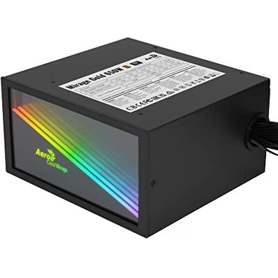 Aerocool MIRAGEGOLD650, PC Netzteil 650W, RGB Infinity Mirror, 80Plus Gold, Japanische Kondensatoren, Schwarz Aerocool MIRAGEGOLD650, PC Netzteil 650W, RGB Infinity Mirror, 80Plus Gold, Japanische Kondensatoren, Schwarz