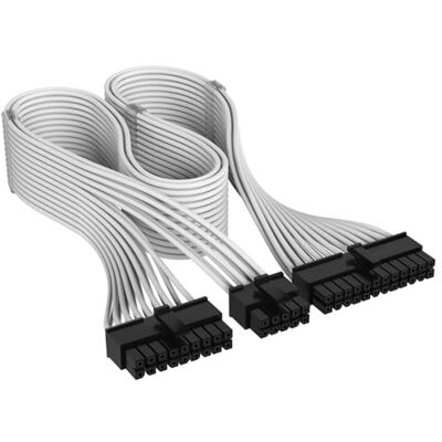 Corsair Elite Premium Typ 4 Einzeln Ummantelte ATX 24-Poliges Stromversorgungskabel – Flache Kabelkämme, Dreilagiges Mesh-Paracord-Design, Kompatibel Netzteilen mit Typ 4-Kabeln – Weiß Corsair Elite Premium Typ 4 Einzeln Ummantelte ATX 24-Poliges Stromversorgungskabel – Flache Kabelkämme, Dreilagiges Mesh-Paracord-Design, Kompatibel Netzteilen mit Typ 4-Kabeln – Weiß