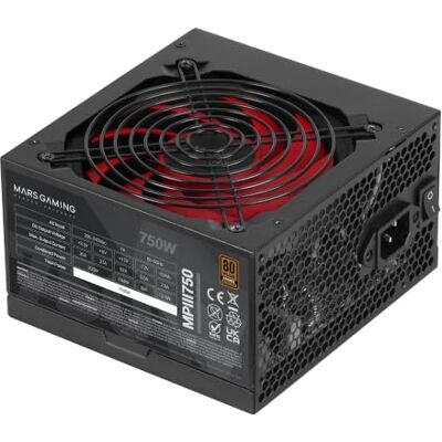 Mars Gaming MPIII750 ATX-Netzteil, 750W, 80 Plus Bronze, Schwarz Mars Gaming MPIII750 ATX-Netzteil, 750W, 80 Plus Bronze, Schwarz