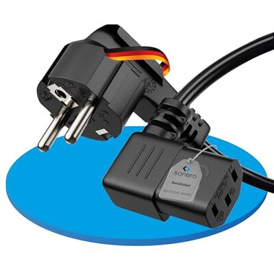 SONERO SON C13W-100B - Stromkabel - Schutzkontakt 90° Anschluss SONERO SON C13W-100B - Stromkabel - Schutzkontakt 90° Anschluss