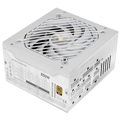 Mars Gaming MPB850PSI, Vollmodulares ATX-Netzteil 850W, 10 Jahre Garantie, 80Plus Gold 90%, SI-Lüfter 14cm, AI2-RPM-Technologie, DC-DC und SMD, ATX 3.1 und PCIe 5.1, 12V 2x6 Anschluss, Weiß Mars Gaming MPB850PSI, Vollmodulares ATX-Netzteil 850W, 10 Jahre Garantie, 80Plus Gold 90%, SI-Lüfter 14cm, AI2-RPM-Technologie, DC-DC und SMD, ATX 3.1 und PCIe 5.1, 12V 2x6 Anschluss, Weiß