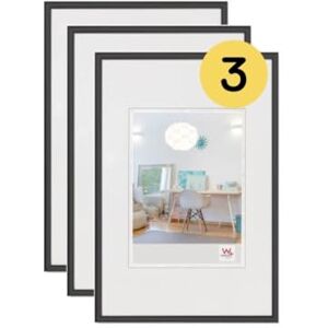 walther design Bilderrahmen schwarz 18 x 24 cm 3er Pack, New Lifestyle Kunststoffrahmen KV824B3 walther design Bilderrahmen schwarz 18 x 24 cm 3er Pack, New Lifestyle Kunststoffrahmen KV824B3