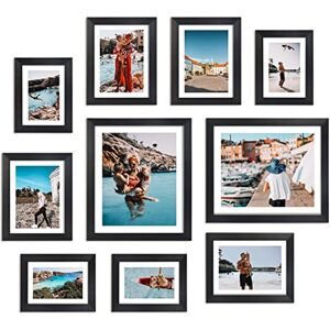 Giftgarden 10er Schwarz Bilderrahmen Set Verschiedene Größen mit Passepartout, Multi Rahmen Collage 10x15 (4er), 13x18 (4er), 20x25 (2er), Modern Fotorahmen für Wand- oder Tischaufsteller Giftgarden 10er Schwarz Bilderrahmen Set Verschiedene Größen mit Passepartout, Multi Rahmen Collage 10x15 (4er), 13x18 (4er), 20x25 (2er), Modern Fotorahmen für Wand- oder Tischaufsteller