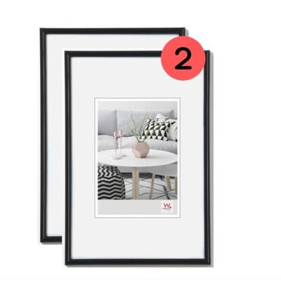 walther design Bilderrahmen schwarz 13 x 18 cm Doppelpack, Galeria Kunststoffrahmen KB318HD walther design Bilderrahmen schwarz 13 x 18 cm Doppelpack, Galeria Kunststoffrahmen KB318HD