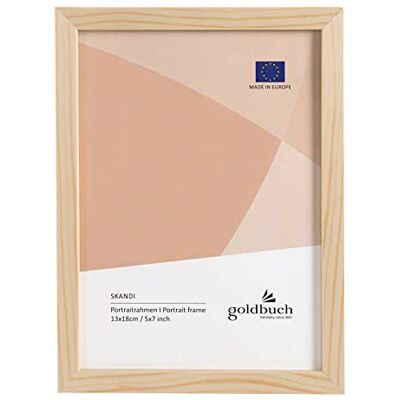 goldbuch Bilderrahmen Skandi 13x18 cm, Einzelrahmen aus Echt Holz, Portraitrahmen zum Stellen, Holzrahmen mit Wandhalterung, Foto Rahmen, Frame Natur goldbuch Bilderrahmen Skandi 13x18 cm, Einzelrahmen aus Echt Holz, Portraitrahmen zum Stellen, Holzrahmen mit Wandhalterung, Foto Rahmen, Frame Natur