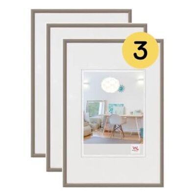 walther design Bilderrahmen stahl 20 x 30 cm 3er Pack, New Lifestyle Kunststoffrahmen KV030D3 walther design Bilderrahmen stahl 20 x 30 cm 3er Pack, New Lifestyle Kunststoffrahmen KV030D3