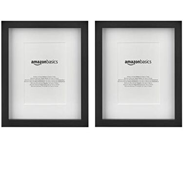 Amazon Basics Fotostativrahmen - 8" x 10" mit Passepartout - Schwarz - 2er Pack Amazon Basics Fotostativrahmen - 8" x 10" mit Passepartout - Schwarz - 2er Pack