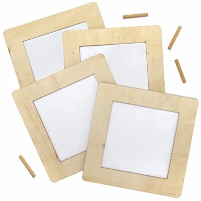 Baker Ross AX681 Quadratischer Bilderrahmen, 4 Stück, Fotodekorationen für Kinder zum Personalisieren und Präsentieren Baker Ross AX681 Quadratischer Bilderrahmen, 4 Stück, Fotodekorationen für Kinder zum Personalisieren und Präsentieren