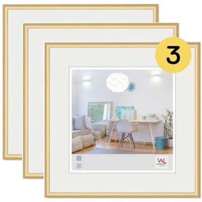 walther design Bilderrahmen New Lifestyle Kunststoffrahmen 20x20 cm Gold, 3er Pack, KV220G3 walther design Bilderrahmen New Lifestyle Kunststoffrahmen 20x20 cm Gold, 3er Pack, KV220G3