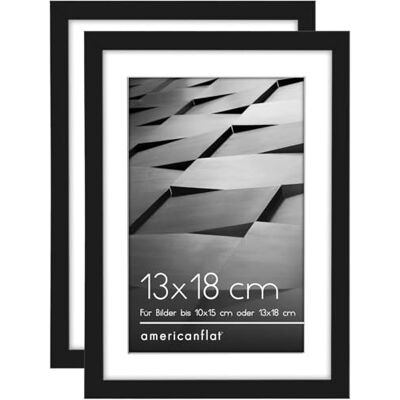 Americanflat Bilderrahmen 13x18 cm Schwarz 10x15 cm mit Matte Polierter Plexi-Scheibe-Abdeckung Dünner Rand Für Wand oder Schreibtisch im Horizontalen oder Vertikalen Format 2 Stück Americanflat Bilderrahmen 13x18 cm Schwarz 10x15 cm mit Matte Polierter Plexi-Scheibe-Abdeckung Dünner Rand Für Wand oder Schreibtisch im Horizontalen oder Vertikalen Format 2 Stück