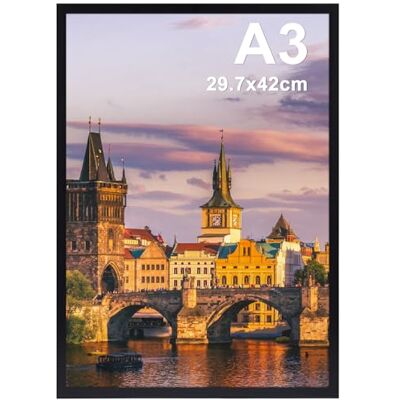 Ditwis Bilderrahmen A3 Schwarz, Rahmen Din A3 für 29,7x42 cm Zertifikate, Urkunde, Fotos und Kunstwerke, Modern Posterrahmen zum Aufhängen, für Wohnungen, Büros und Galerien Ditwis Bilderrahmen A3 Schwarz, Rahmen Din A3 für 29,7x42 cm Zertifikate, Urkunde, Fotos und Kunstwerke, Modern Posterrahmen zum Aufhängen, für Wohnungen, Büros und Galerien