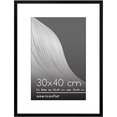 Americanflat Bilderrahmen 30x40 cm Schwarz Bilderrahmen 20x30 cm mit Passepartout Fotorahmen mit bruchsicherer Scheibe Americanflat Bilderrahmen 30x40 cm Schwarz Bilderrahmen 20x30 cm mit Passepartout Fotorahmen mit bruchsicherer Scheibe
