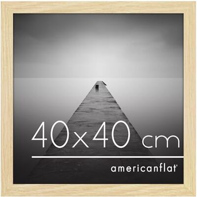 Americanflat Bilderrahmen 40x40 cm aus MDF-Holz mit bruchsicherem Plexi-Scheibe Bilderrahmen quadratisch 40x40 mit integrierter Aufhängung für die Wand Eiche/Natur Americanflat Bilderrahmen 40x40 cm aus MDF-Holz mit bruchsicherem Plexi-Scheibe Bilderrahmen quadratisch 40x40 mit integrierter Aufhängung für die Wand Eiche/Natur