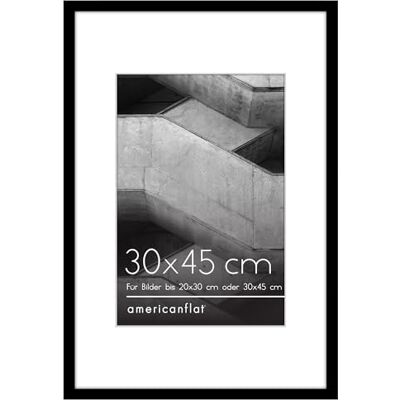 Americanflat Bilderrahmen 30x45 cm Schwarz Bilderrahmen 20x30 cm mit Passepartout aus Kunststoff mit poliertem Plexi-Scheibe Americanflat Bilderrahmen 30x45 cm Schwarz Bilderrahmen 20x30 cm mit Passepartout aus Kunststoff mit poliertem Plexi-Scheibe