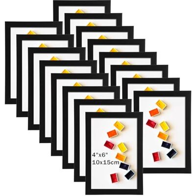 Ditwis 16 Stück Bilderrahmen 10x15 Schwarz, Fotorahmen für 15x10 cm Fotos und Bilder, Wand- und Tischaufstellung, Modern Rahmen für Wohn-, Schlaf- und Büroräume Ditwis 16 Stück Bilderrahmen 10x15 Schwarz, Fotorahmen für 15x10 cm Fotos und Bilder, Wand- und Tischaufstellung, Modern Rahmen für Wohn-, Schlaf- und Büroräume